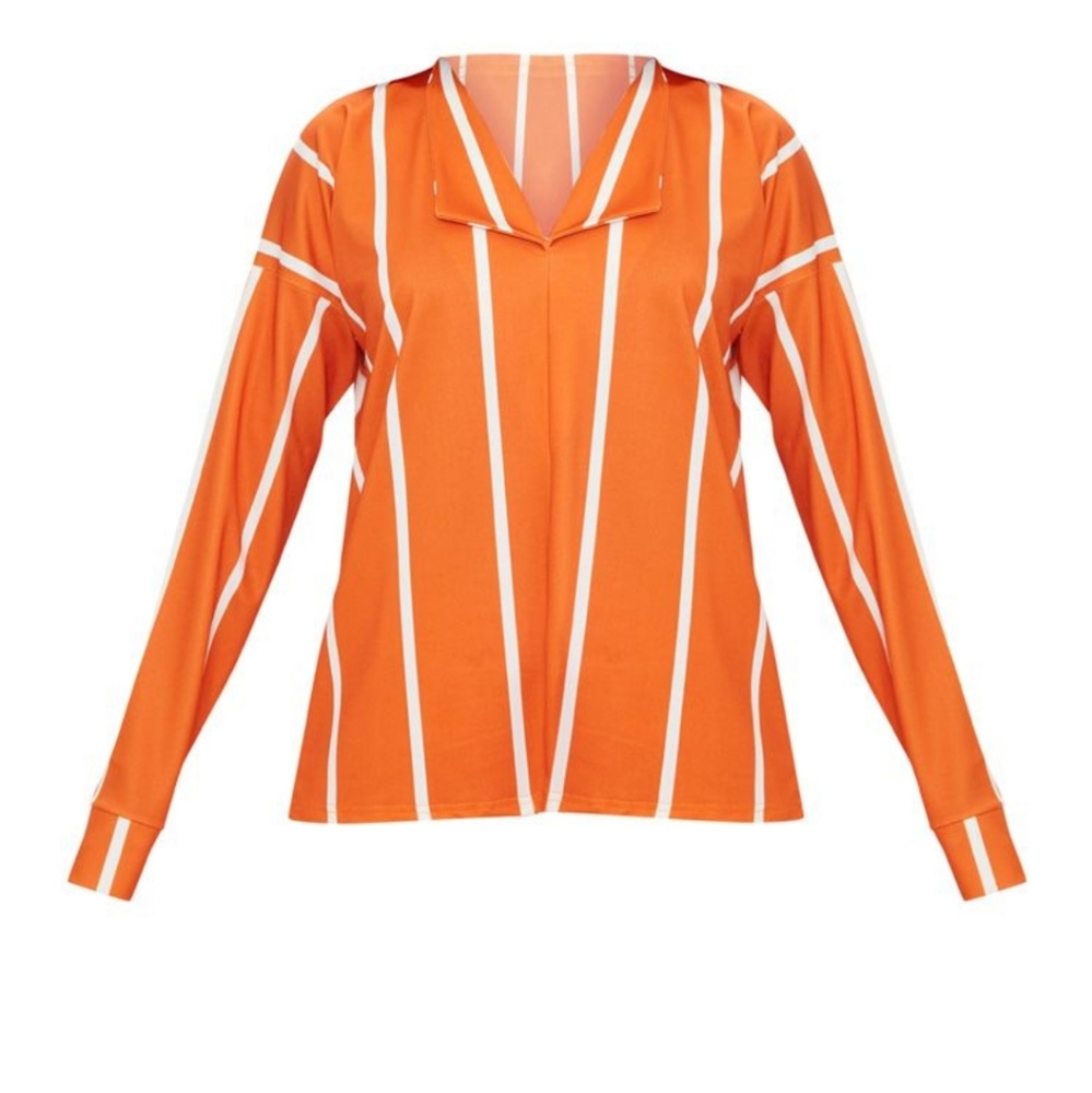 ISO Prettylittlething Orange Stripe Top US 12/14